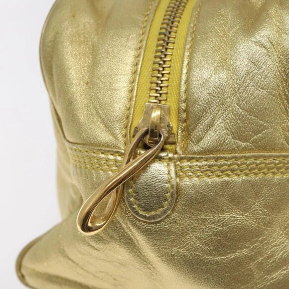 LOEWE Hand Bag Leather Gold Tone Auth - Picture 10 of 16
